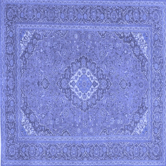 Ahgly Company Indoor Square Medallion Blue Traditional Area Rugs, 8' Square