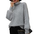 thumbnail image 1 of Pull d'Hiver Décontracté pour Femmes Manches Longues Chaud Doux, 1 of 3