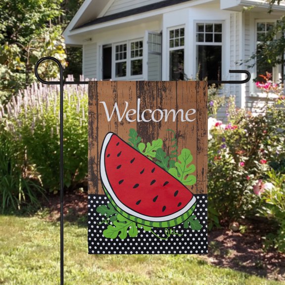 Northlight Welcome Watermelon Slice Spring Outdoor Garden Flag 12.5" x 18"