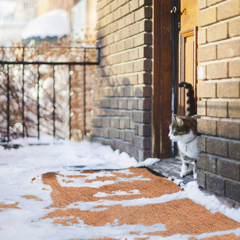 Ice Carpet Mats, Anti-Slip Natural Coir Mat Non Slip Walkway Outdoor Runner  For Front Door Safe Winter Supplies 
