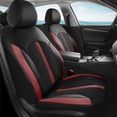 thumbnail image 2 of Coverado Leather Full Set Car Seat Cover, Universal Fit Automotive Seat Cover with Breathable Mesh for Car, SUV and Truck, Black & Red, 2 of 8