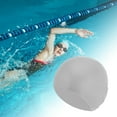 thumbnail image 2 of Unique Bargains 1 Pc Silicone Waterproof Solid Color Swim Cap Light Gray, 2 of 5