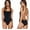 Black, variant on Babysbule Womens Swimwear &nbsp;Women Retro Elastic High Cut Low Back One Piece Swimwear Bathing Suits