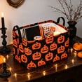 thumbnail image 4 of Lilixerw Halloween Storage Basket Decoration, Rectangular Foldable Organizer with Jack o lantern Print, for Household Space and Seasonal Scene Arrangement, 14.1x10.2x8.2 inch, 4 of 6