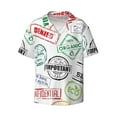 thumbnail image 5 of Picia Stamp Set Collection Men's Linen Shirts Short Sleeve Cuban Beach Shirts Casual Shirts Button Down Shirt for Men Beach Summer Wedding Shirt-Large, 5 of 7