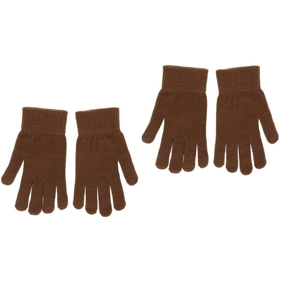 2 Pairs Gloves Stretchy Knit Winter Warm Knitted Elasticity Bulk Knitting Men's Man