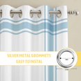 thumbnail image 6 of Blue Coastal Kitchen Curtains Window Panels, Nautical Starfish Eucalyptus Leaf Coral Striped Insulated Window Treatment Curtain, Grommet Curtains for Bedroom/Living Room/Bathroom, 2 Piece 52"Wx63"L, 6 of 8