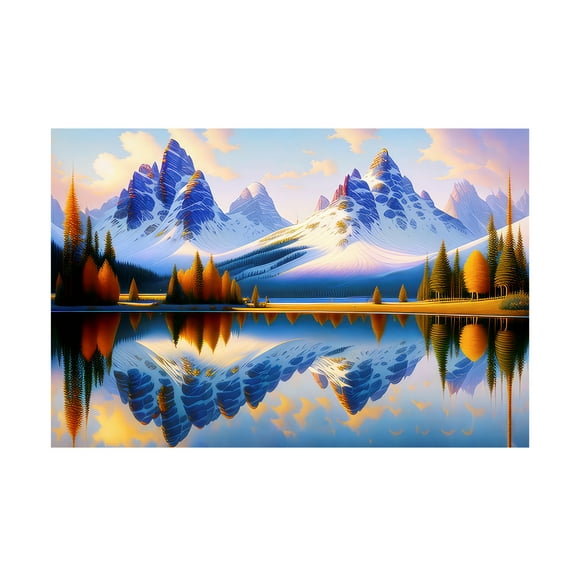 Canvas Wall Art - FootePrint Art 'Teton Dreamin' Wall Art for Living Room, Bedroom, or Office Décor by Trademark Fine Art - 19 x 12 Inches