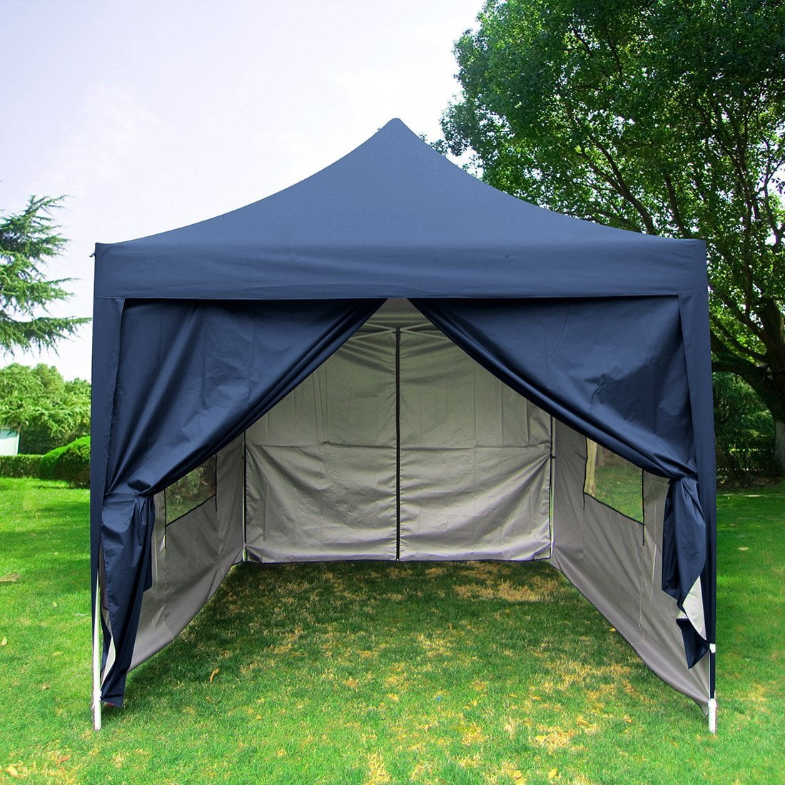 Big Sale Quictent Privacy Pyramid Roofed 8 X8 Mesh Curtain Ez Pop Up Party Tent Canopy Gazebo 3 Adjust Point 7 Colors Navy Blue Walmart Com Walmart Com