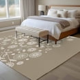 thumbnail image 4 of 5'x7' Area Rugs for Living Room Bedroom, Japanese Washable Rug Carpet Runner Indoor Outdoor, Grey Simple Traditional Flowers Leaves Pattern Non Slip Floor Mats Area Rug for Kitchen, Nursery, 4 of 8