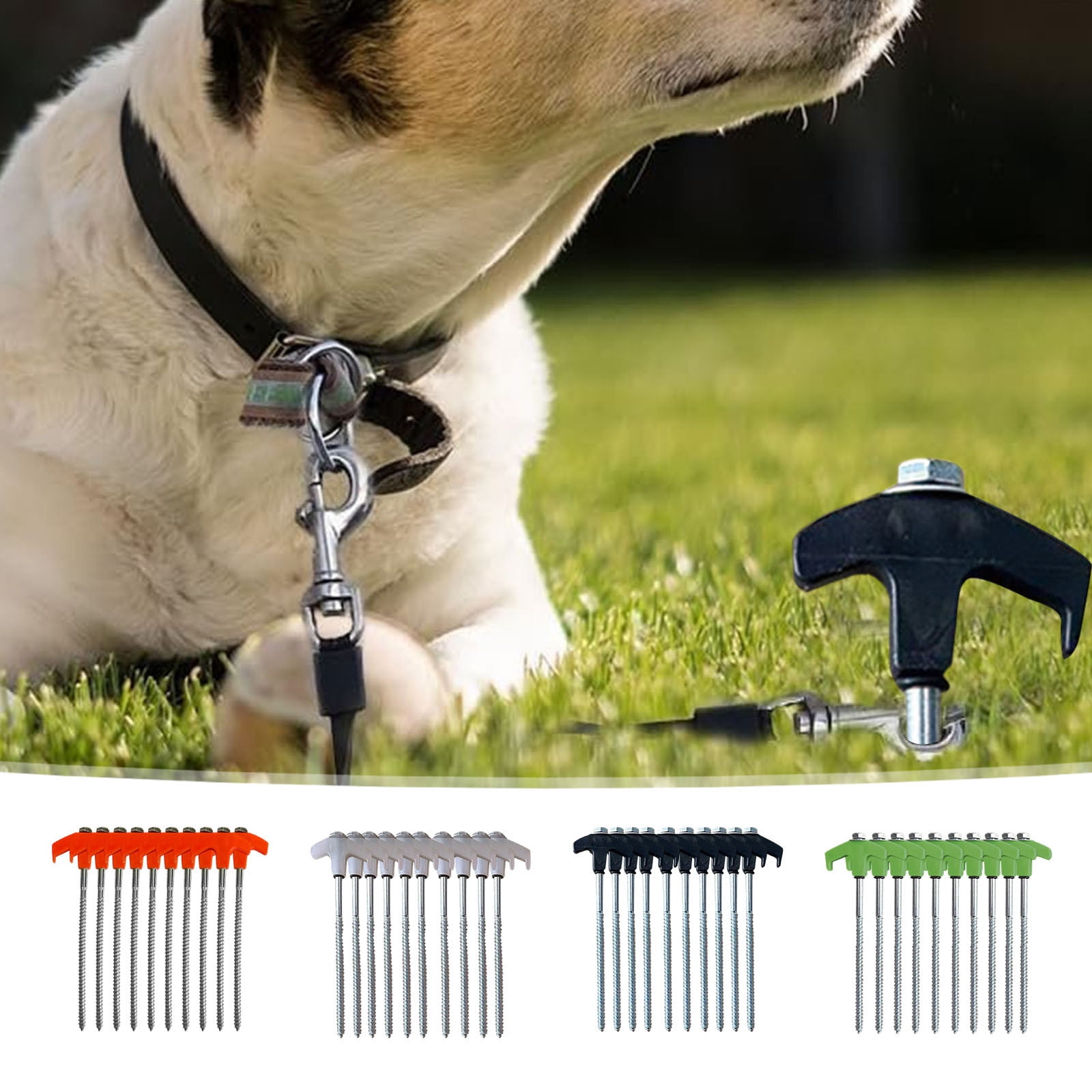 Viflosae Heavy Duty Tent Stakes 10 Pack Screw In Ground Anchors Carbon Steel Ice Shanty Pegs with Storage Bag for Outdoor Camping Patio Canopy Garden Trampoline Secure Hold Durable