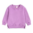 thumbnail image 4 of Winter Clothes for Girls Size 7-8 Toddler Baby Boy Girl Pullover Sweatshirt Solid Color Crewneck Blouse Shirt Tops Warm Fall Winter Clothes, 4 of 7