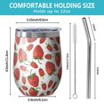 thumbnail image 5 of 12oz Stemless Wine Tumblers White Strawberry Plants Fruit Vacuum Insulated Stainless Steel Travel Tumbler Cups Mug with Lid and Straw for Champaign,Cocktail,Beer with Cleaning Brush, 5 of 5