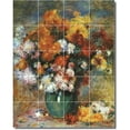 thumbnail image 1 of Ceramic Tile Mural-Auguste Renoir Flowers Kitchen Tile Mural 13. 32" w x 40" h using (20) 8 x 8 ceramic tiles, 1 of 3