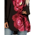 thumbnail image 4 of FASHIONWT Women's Colorful Printed Long Sleeve Round Neck Tops Loose Casual Flowvy T-Shirt, 4 of 4