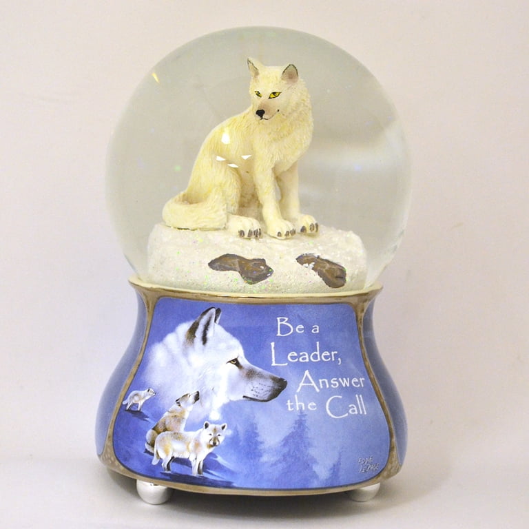 【スノーボール】world end / Ruvie The Bradford Exchange Spirits Within Musical Wolf Glitter Globe