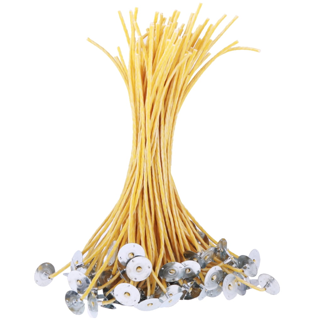 FVDPWYE 150 Pieces 20cm Beeswax Candle Wicks With Sustainers For DIY Candle Making