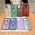 thumbnail image 2 of For iPhone 15 Imitation Metal Frosted Skin Feel Acrylic MagSafe Phone Case, 2 of 5