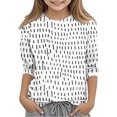 thumbnail image 2 of Frnrwgo Girls Tee Shirts White Crewneck Dressy Casual Tops Printed Lightweight Loose Cute T Shirts Size 3T-12, 2 of 5