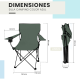 thumbnail image 2 of Silla Plegable LINIUM Playa Exterior Campo Camping Portatil Gris, 2 of 9