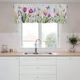 thumbnail image 2 of Jbralid Spring Tulip Valances for Windows, Lavender Dandelion Butterfly Window Toppers Valances Rod Pocket Window Treatment, Floral Kitchen Living Room Bedroom Decor 54x18 Inch, 1 Panel, 2 of 5