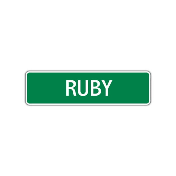 Ruby Girls Children Name Letter Printed Plaque Decoration Label Indoor Outdoor Unique Wall Novelty Aluminum Metal Sign 4"x13.5"