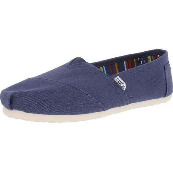 Toms Women's Classic Canvas Navy Ankle-High Slip-On Shoes - 10 M