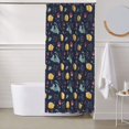 thumbnail image 6 of Shower Curtain, Artistic Cute Cartoon Cat Waterproof Fabric Plastic Shower Curtain, Drying Fast Bathroom Curtain with 9 Buttonholes, Ruffle Shower Curtain 60x72in, 6 of 8
