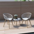 thumbnail image 2 of Jamesdar Kurv Steel Chat Set in White & Natural, 2 of 10