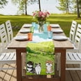 thumbnail image 4 of Table Runners 72 Inches Long Dress Scarves, Japanese Aquatian Dogs Farmhouse Kitchen/Dining Table Runner, Coffee Tablerunners, Cute Cats Spring Green Trees Hills 14x72 Inch, 4 of 9