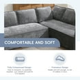 thumbnail image 6 of Oversized Modular Sectional Sofa, Modern 6 Seat Cloud Couch with Wide Armrests and 330LBS/Seat Support, Wrinkle-resistant Chenille L-Shaped Sofa for Living Room, Gray, 6 of 9