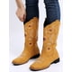 thumbnail image 5 of Oucaili Botas para mujer Botas occidentales de vaquero Botas de media pantorrilla Botas de vaquera vintage de girasol, 5 of 6