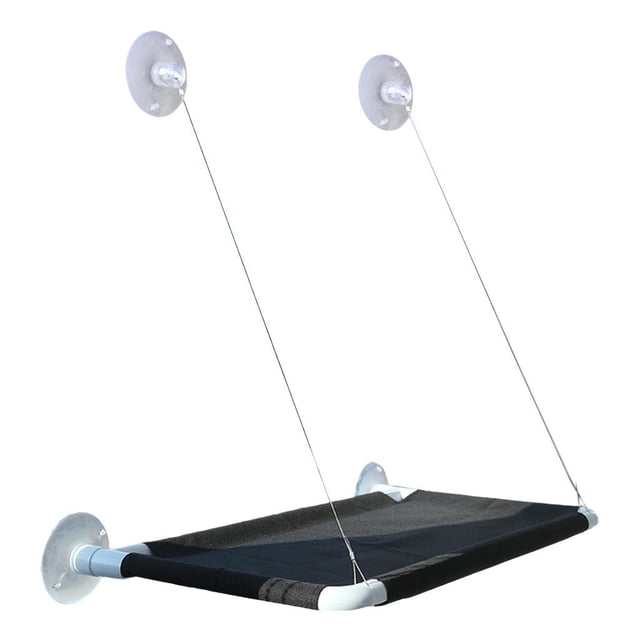 Percha para ventana de gato Sunnimix Cama colgante Lechón hamaca Cómodo estante para ahorrar espacio Negro