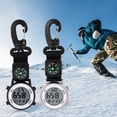 thumbnail image 1 of Pocket Watch Multifunctional Quartz Movement Life Waterproof Digital Display Accurate Compass Round Dial Sports Hiking Carabiner Pocket Watch Vintage Clock for Daily Life, 1 of 7