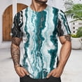thumbnail image 5 of adaychics Graphic T Shirts for Men Marble Print Casual Crew Neck Tees Trendy Summer Tops Short Sleeve for Travel Commuting, 5 of 7