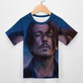 thumbnail image 3 of Johnny Depp Kids Short Sleeve Tee Shirt Novelty Crewneck T-Shirts Unisex Summer Blouse Tops for Boys Girls 140CM, 3 of 8
