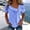 Blue women striped button down blouse a1, variant on Loose Fit Short Sleeve T Shirt for Women, Casual O Neck Button Down Blouse, Striped Soft Stretch Tee for Party Travel Office Daily Wear, Mint Green M