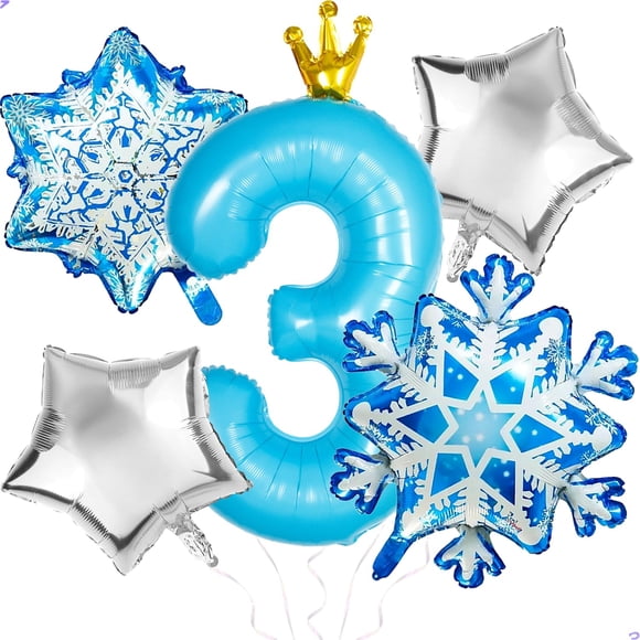 Set de globos para fiesta Florisland Frozen, 3er cumpleaños, 40"