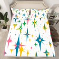 thumbnail image 2 of Homewish 4-Piece Queen Sheet Set, Colorful Stars Geometric, Vintage Adult Bedding, 2 of 7