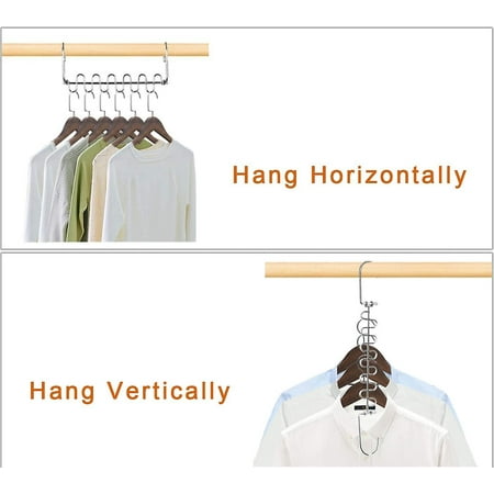 Set Of 4 Space Saving Clothes Hanger S Curve Design, Multi Magic Hanger ...