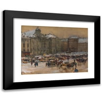 Carl Pippich 14x11 Black Modern Framed Museum Art Print Titled - At the Farm (Christkindlmarkt) (1901)