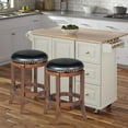 thumbnail image 6 of Ovi 24 Inch Wooden Swivel Counter Stool Faux Leather Seat Walnut Brown - Saltoro Sherpi, 6 of 6