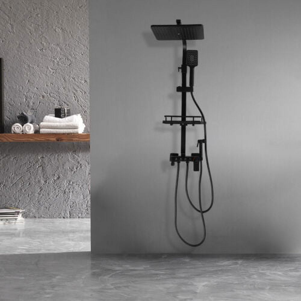 Shower System Faucet Set 3 Functions Exposed Bathtub Shower Combo Mixer Tap