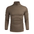 thumbnail image 4 of Poriff Mode Décontractée Ajustée Basique Manches Longues Col Roulé Pull Khaki TTG, 4 of 4