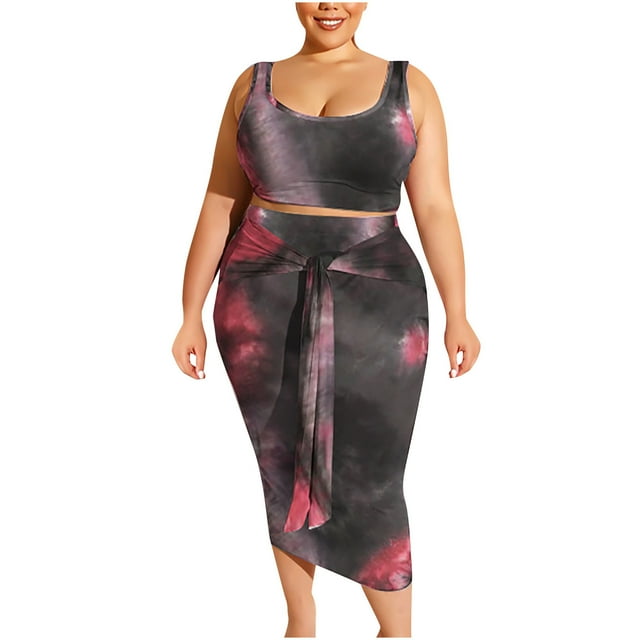Leutsin Costume Femme Été Imprimé Serré Fesses Décontracté Grande Taille