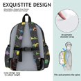 thumbnail image 5 of Dinosaur and Dot Black Pattern Cute School Backpack with Padded Back and Adjustable Shoulder Straps 13.4"x11"x4.7", 5 of 5