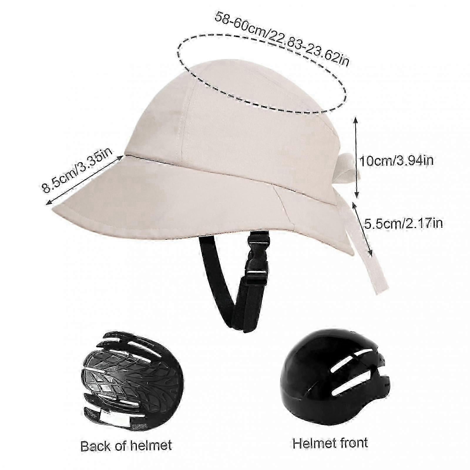 Bicycle Helmet with Wide Brim UV Sun Hat Adjustable Strap for Women Unisex Cycling Riding Safety