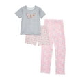 thumbnail image 2 of Catherne Malandrino Girls Short Sleeve Top, Pant and Shorts with Bonus Scrunchie 4-Piece Pajama Set, Sizes 4-16, 2 of 4