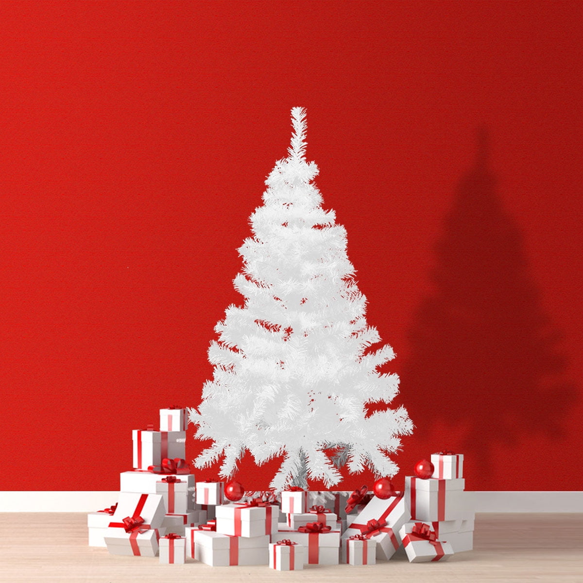 Kepooman 5ft Artificial White Christmas Tree with Solid Stand, Christmas Festival Decorations for Indoor Kepooman 5ft Artificial White Christmas Tree with Solid Stand, Christmas Festival Decorations for Indoor