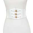 thumbnail image 2 of Slccxzc Women Wide Belt New Metal Buckle Women Elastic Waistband Leather Rivet Ultra Wide Belt Elastic Belts For Woman, 2 of 6